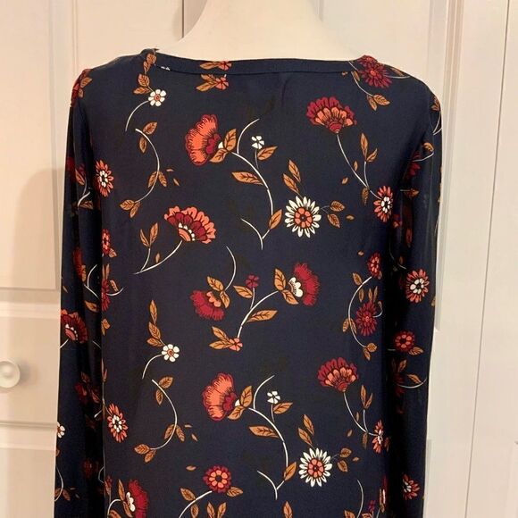 Cupcakes and Cashmere Blue Floral Long Sleeve Swing Tunic Dress Medium - Picture 7 of 10